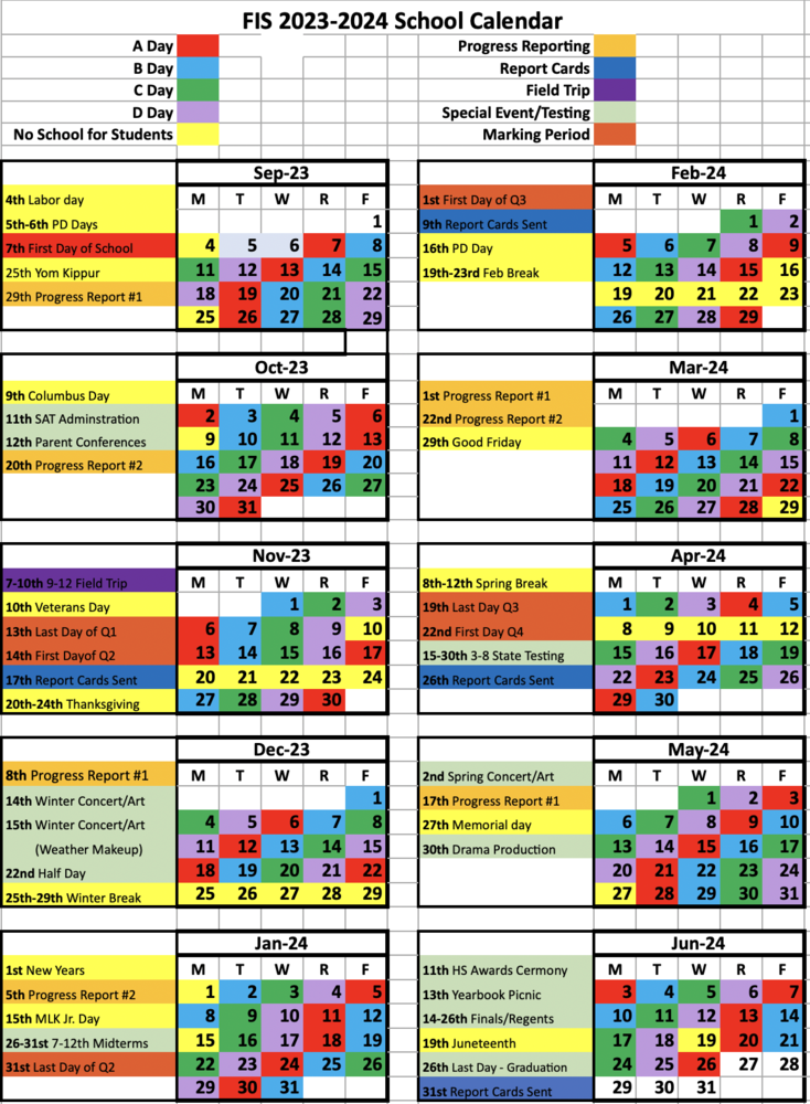 color calendar